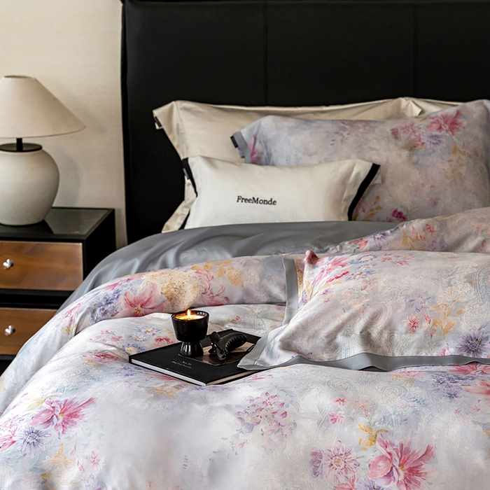 91家纺网 家纺一手货源 找家纺 （总）蕾诺家纺 2025新款60支进口奥地利兰精天丝数码印花四件套