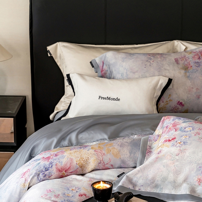 91家纺网 家纺一手货源 找家纺 （总）蕾诺家纺 2025新款60支进口奥地利兰精天丝数码印花四件套