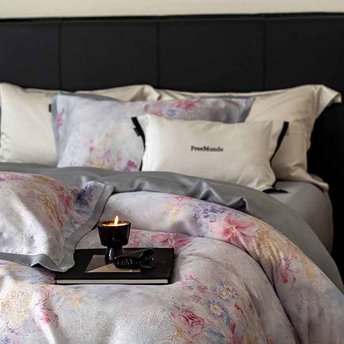 91家纺网 家纺一手货源 找家纺 （总）蕾诺家纺 2025新款60支进口奥地利兰精天丝数码印花四件套