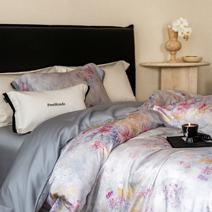 91家纺网 家纺一手货源 找家纺 （总）蕾诺家纺 2025新款60支进口奥地利兰精天丝数码印花四件套