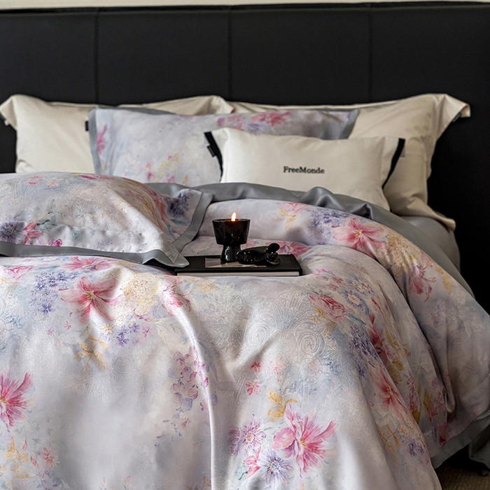 91家纺网 家纺一手货源 找家纺 （总）蕾诺家纺 2025新款60支进口奥地利兰精天丝数码印花四件套