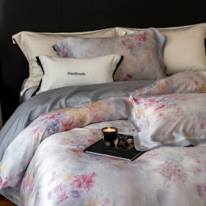 91家纺网 家纺一手货源 找家纺 （总）蕾诺家纺 2025新款60支进口奥地利兰精天丝数码印花四件套