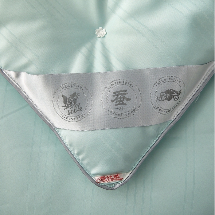 91家纺网 家纺一手货源 找家纺 喜糯糯 2025新款长绒棉提花被子被芯 薄荷绿