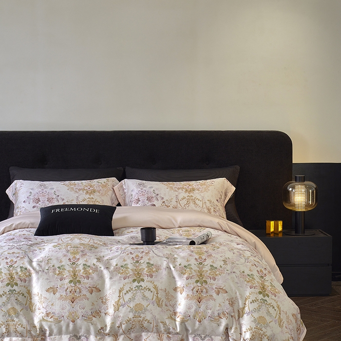 91家纺网 家纺一手货源 找家纺 蕾诺家纺 2025新款60支进口奥地利兰精天丝数码印花四件套 赫本