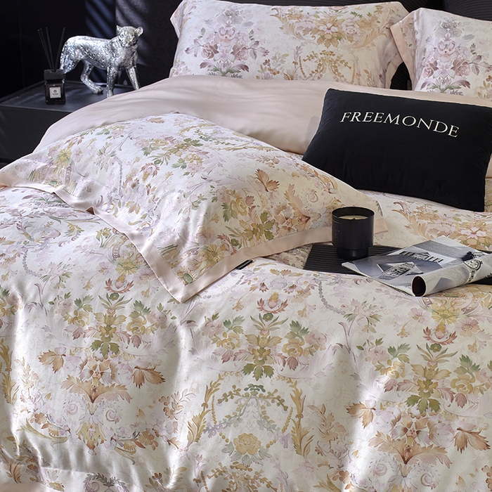 91家纺网 家纺一手货源 找家纺 蕾诺家纺 2025新款60支进口奥地利兰精天丝数码印花四件套 赫本