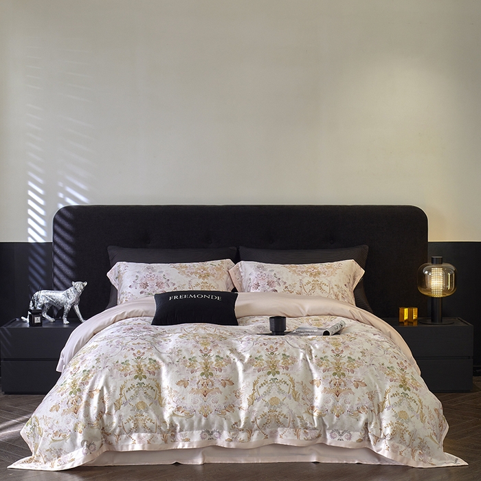 蕾诺家纺 2025新款60支进口奥地利兰精天丝数码印花四件套 赫本