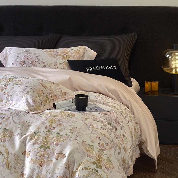 91家纺网 家纺一手货源 找家纺 蕾诺家纺 2025新款60支进口奥地利兰精天丝数码印花四件套 赫本