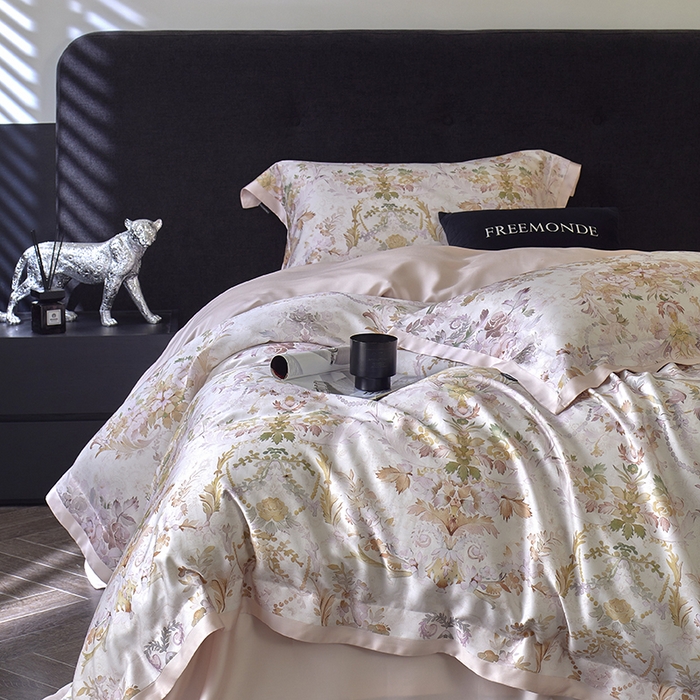 91家纺网 家纺一手货源 找家纺 蕾诺家纺 2025新款60支进口奥地利兰精天丝数码印花四件套 赫本