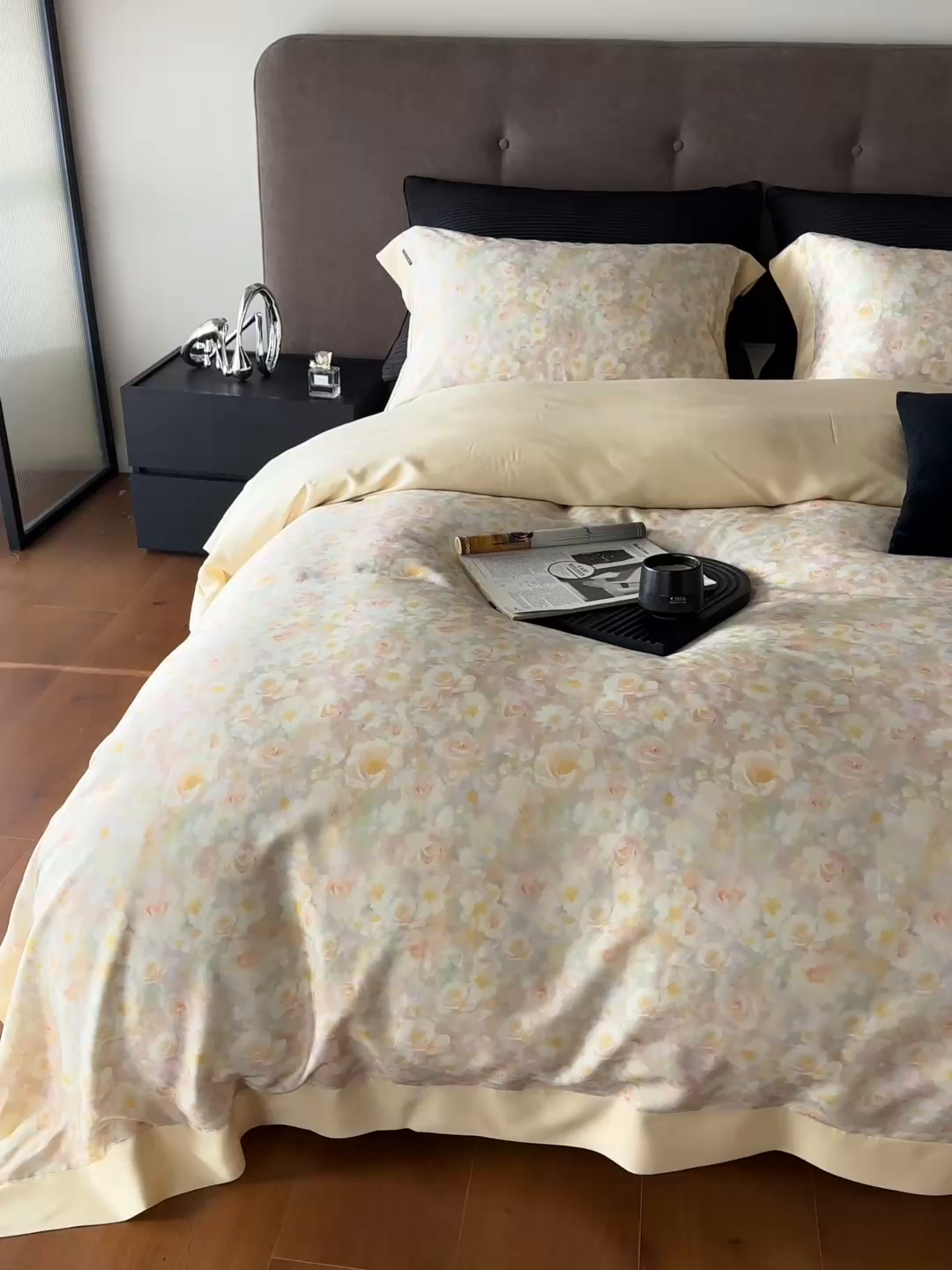 91家纺网 家纺一手货源 找家纺 蕾诺家纺 2025新款60支进口奥地利兰精天丝数码印花四件套 茉莉清晨