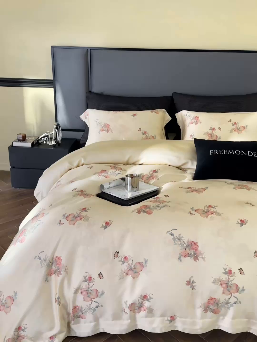 91家纺网 家纺一手货源 找家纺 蕾诺家纺 2025新款60支进口奥地利兰精天丝数码印花四件套 时来运转