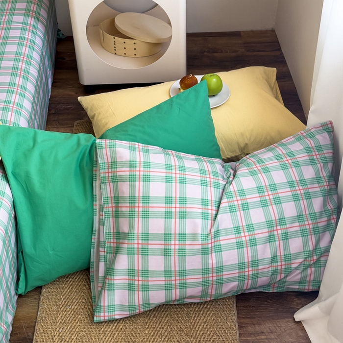 91家纺网 家纺一手货源 找家纺 （总）艾沁家纺 2025新款全棉数码印花水洗棉撞色混搭四件套