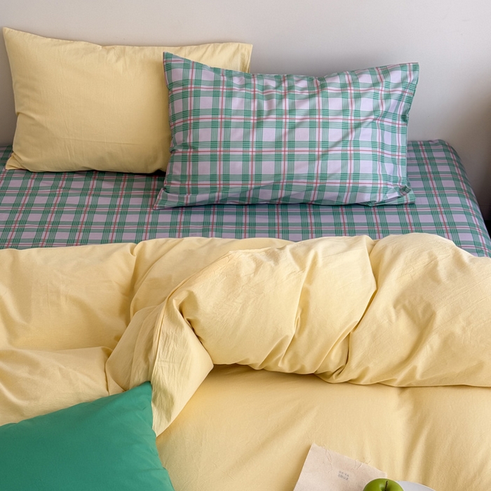 91家纺网 家纺一手货源 找家纺 （总）艾沁家纺 2025新款全棉数码印花水洗棉撞色混搭四件套