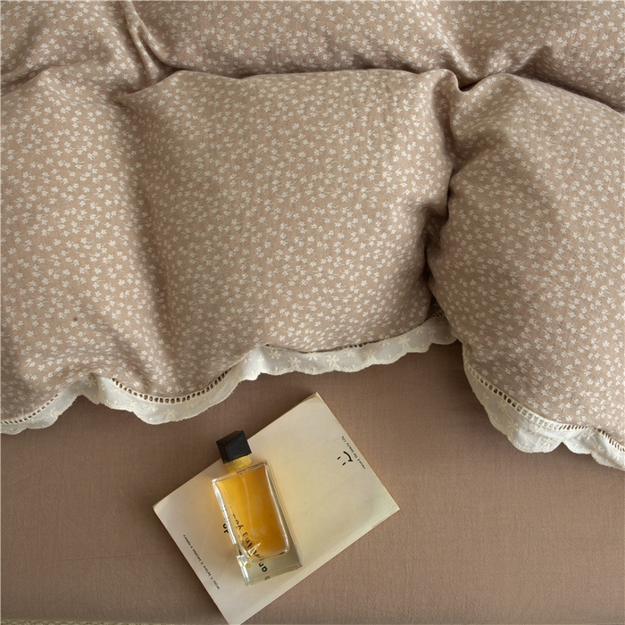 91家纺网 家纺一手货源 找家纺 （总）忘忧草 2025新款全棉纯棉色织提花四件套-花漾