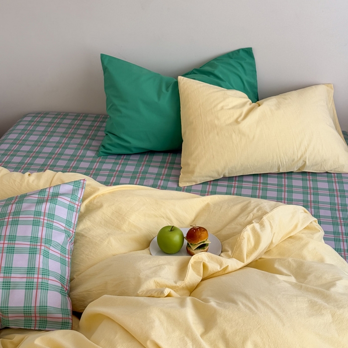 91家纺网 家纺一手货源 找家纺 （总）艾沁家纺 2025新款全棉数码印花水洗棉撞色混搭四件套