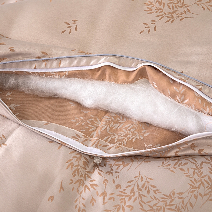 91家纺网 家纺一手货源 找家纺 尚品家纺 2025新款贡缎提花蚕丝被 奶棕咖