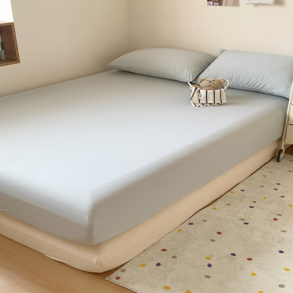 桃喜 2025新A类 “冰纱”双拼凉感双层纱锦氨夏被夏凉被空调被 床笠三件套-灰色