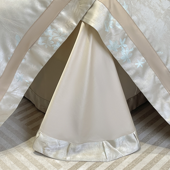 91家纺网 家纺一手货源 找家纺  2025夏季A类天丝棉贡缎提花四件套真丝全工艺丝滑裸睡长绒棉床单床笠轻奢风爆款床上用品 -尤朵 尤朵-湘金