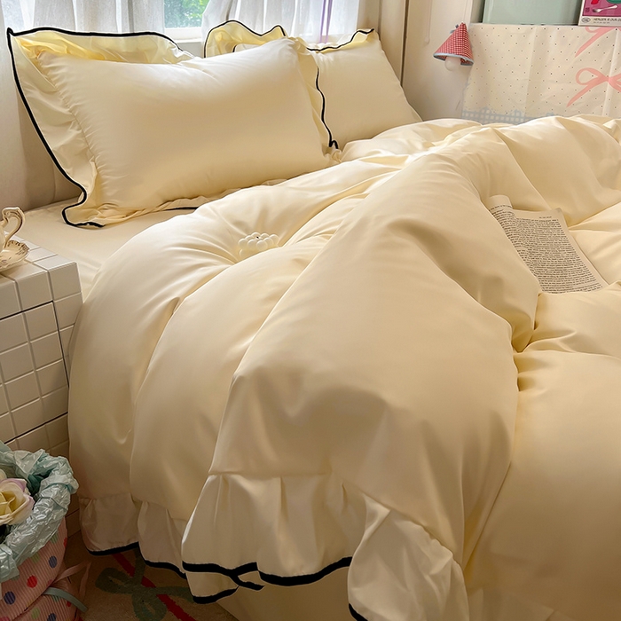 （总）老K (原美阁） 2025新款夏季冰丝四件套韩版公主风水洗真丝被套四件套