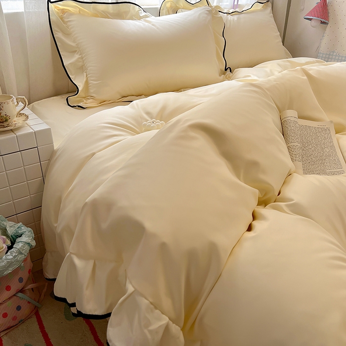 91家纺网 家纺一手货源 找家纺 （总）老K (原美阁） 2025新款夏季冰丝四件套韩版公主风水洗真丝被套四件套