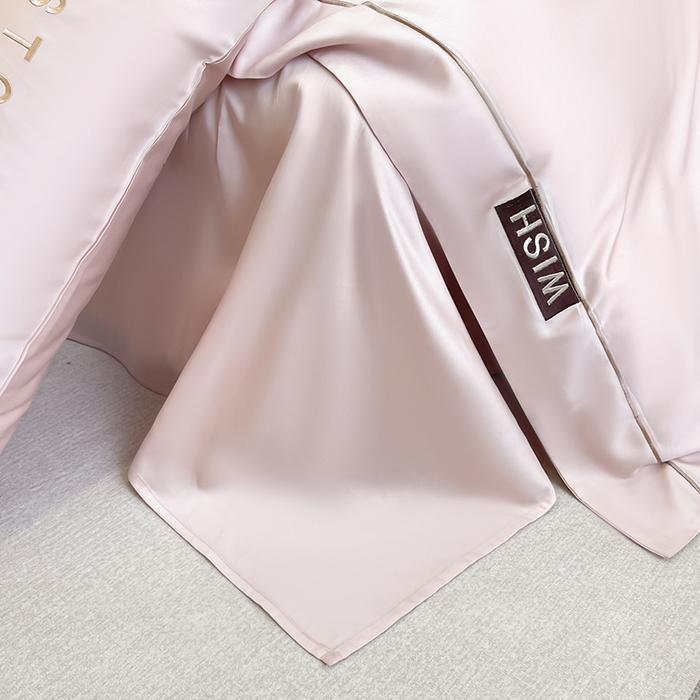 91家纺网 家纺一手货源 找家纺 （总） 2025新款夏季爆款A类兰精天丝四件套真丝重工刺绣丝滑裸睡床单床笠轻奢风纯色简约床上用品