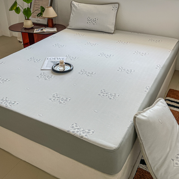 91家纺网 家纺一手货源 找家纺 （总）花满路 2025新款提花凉豆豆床笠款床席三件套