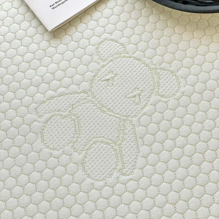 91家纺网 家纺一手货源 找家纺 花满路 2025新款提花凉豆豆床笠款床席三件套 暴力熊绿