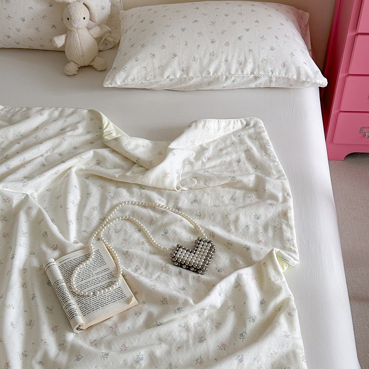 91家纺网 家纺一手货源 找家纺 麦伦家居 2025新品双层纱锦纶双面冰纱夏被系列 薄荷初夏