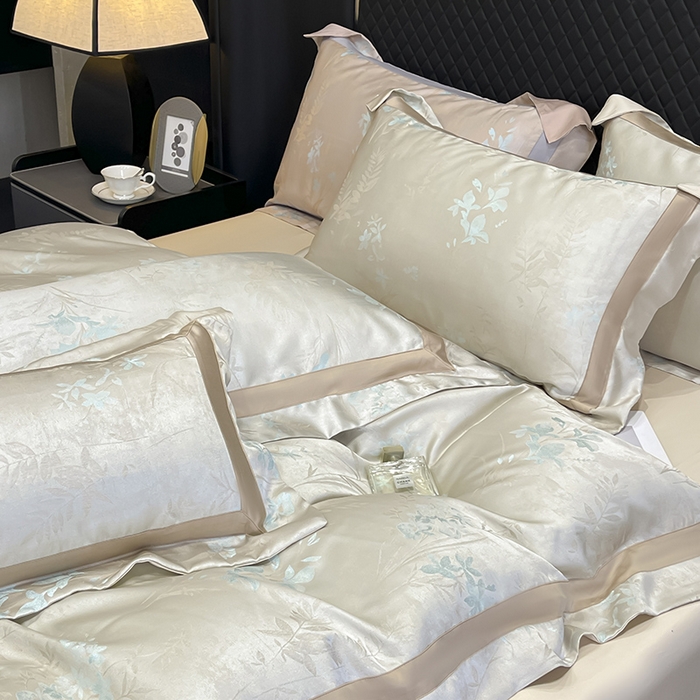 91家纺网 家纺一手货源 找家纺 （总） 2025夏季A类天丝棉贡缎提花四件套真丝全工艺丝滑裸睡长绒棉床单床笠轻奢风爆款床上用品