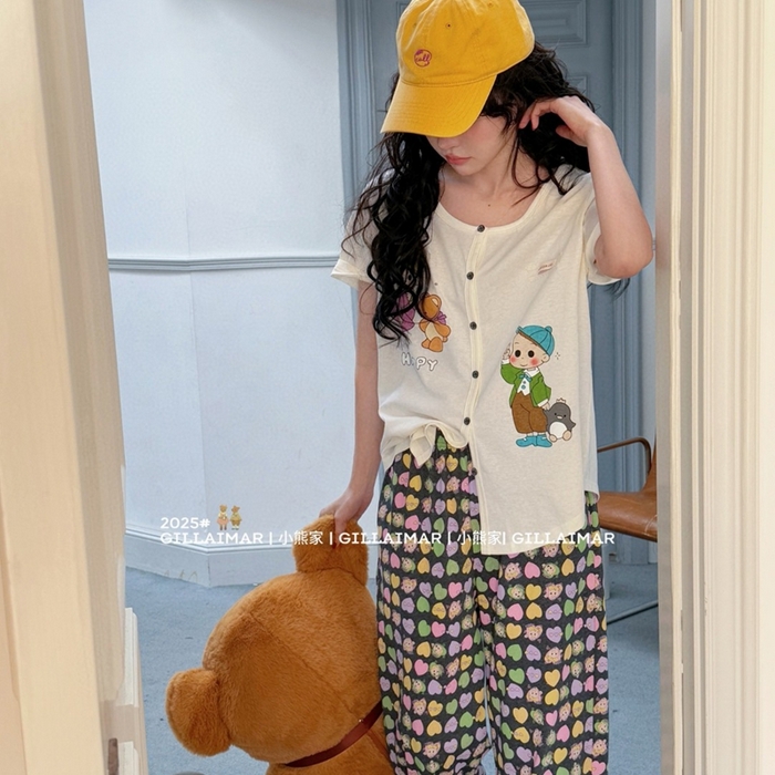 91家纺网 家纺一手货源 找家纺 （总）妍景家居生活馆 2025新款小熊家-开衫家居服-原田