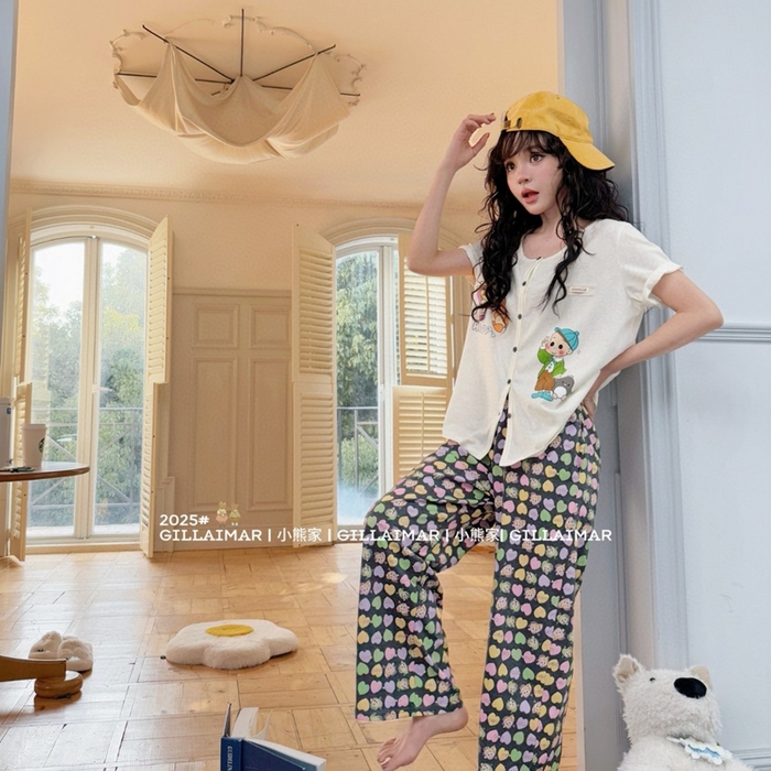 91家纺网 家纺一手货源 找家纺 （总）妍景家居生活馆 2025新款小熊家-开衫家居服-原田