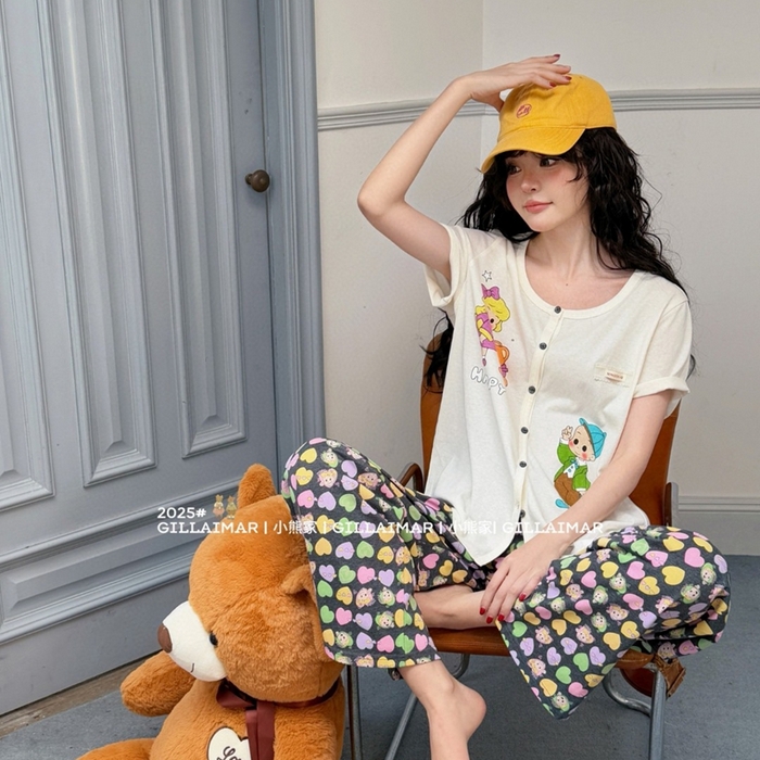 （总）妍景家居生活馆 2025新款小熊家-开衫家居服-原田