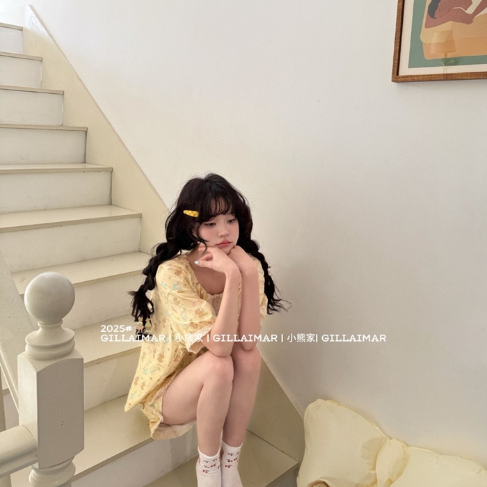 91家纺网 家纺一手货源 找家纺 妍景家居生活馆 2025新款小熊家-短裤家居服 小鹿 小鹿-黄色