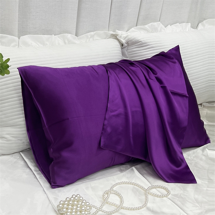 凯森家纺 2025新款冰丝枕套高仿真丝枕头套夏季天丝枕芯套-口袋款 口袋紫色