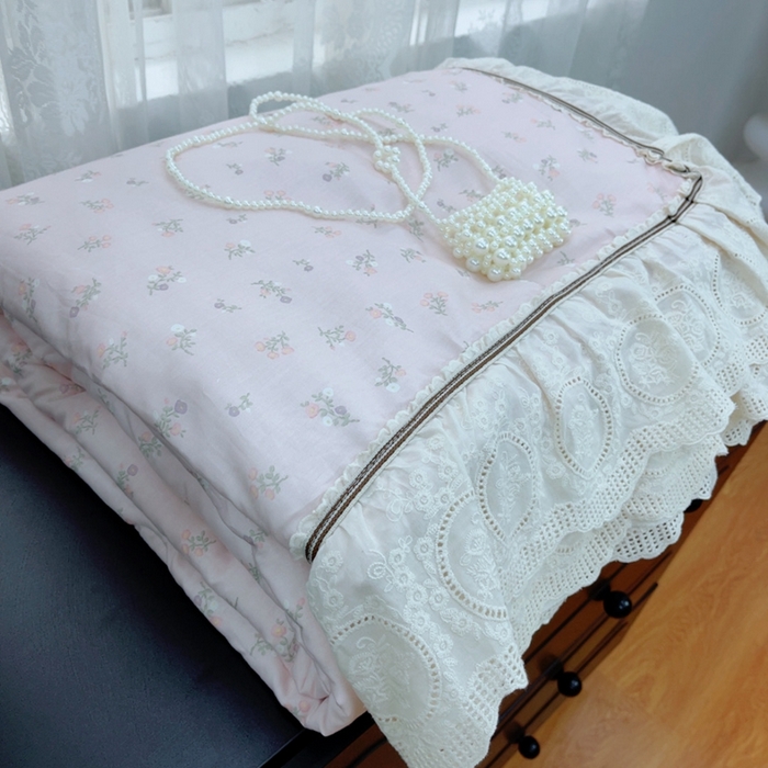 91家纺网 家纺一手货源 找家纺 暖居2025新款欧式浪漫多功能夏被 艾琳粉