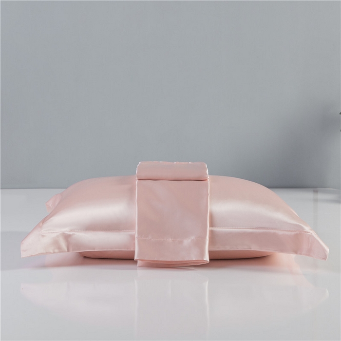 91家纺网 家纺一手货源 找家纺 （总）凯森家纺 高仿真丝枕套桑蚕丝纯色枕芯套冰丝夏季成人枕头套48x74cm家用枕巾一对装