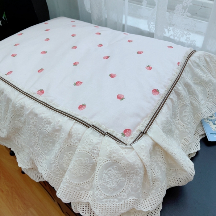 91家纺网 家纺一手货源 找家纺 暖居2025新款欧式浪漫多功能夏被 草莓点点
