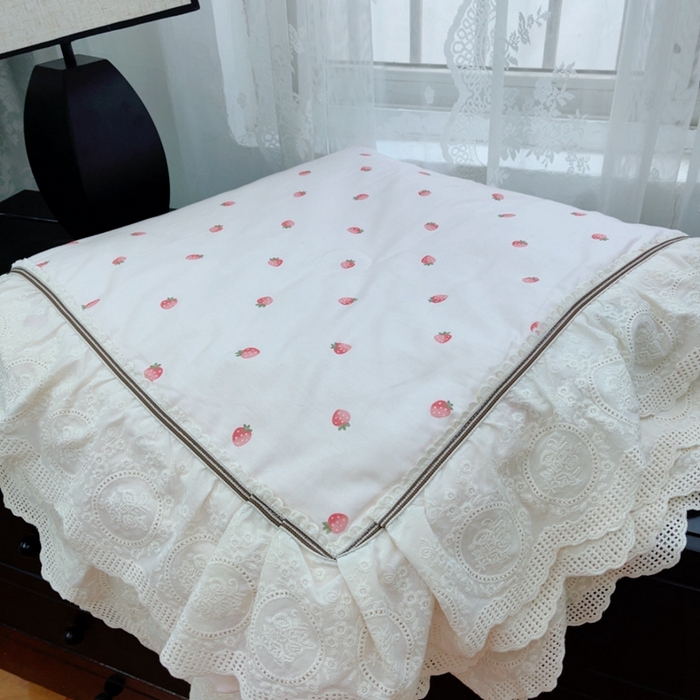 91家纺网 家纺一手货源 找家纺 暖居2025新款欧式浪漫多功能夏被 草莓点点