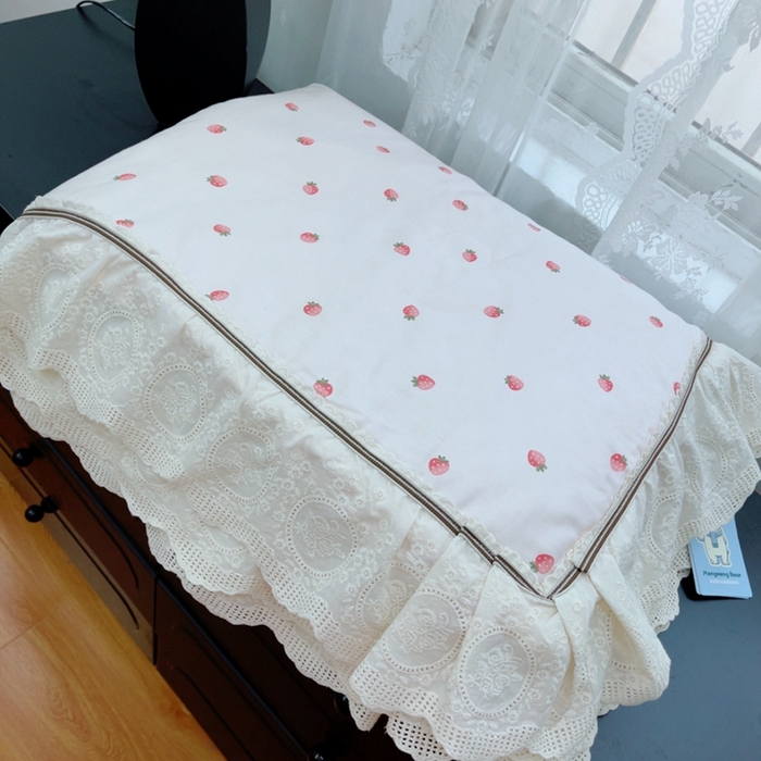 91家纺网 家纺一手货源 找家纺 暖居2025新款欧式浪漫多功能夏被 草莓点点