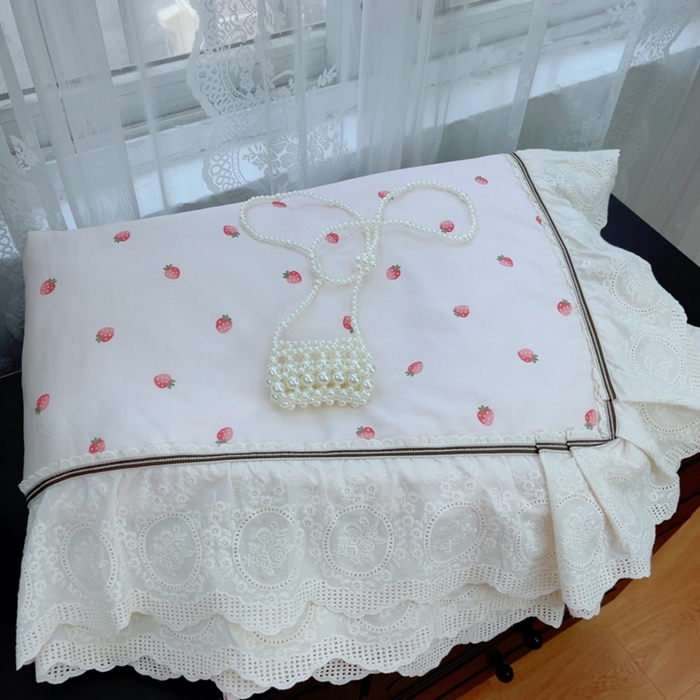 91家纺网 家纺一手货源 找家纺 暖居2025新款欧式浪漫多功能夏被 草莓点点