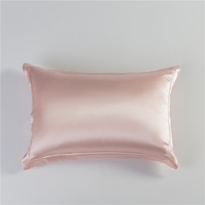 91家纺网 家纺一手货源 找家纺 凯森家纺 高仿真丝枕套桑蚕丝纯色枕芯套冰丝夏季成人枕头套48x74cm家用枕巾一对装 压线玉色