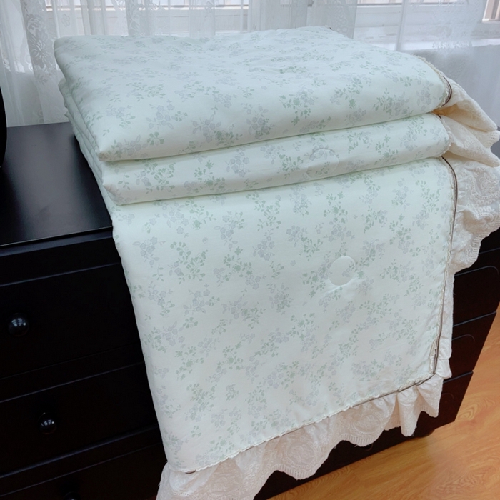 91家纺网 家纺一手货源 找家纺 暖居2025新款欧式浪漫多功能夏被 春风里绿