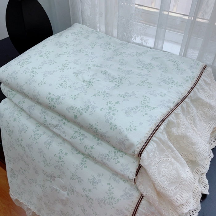 91家纺网 家纺一手货源 找家纺 暖居2025新款欧式浪漫多功能夏被 春风里绿