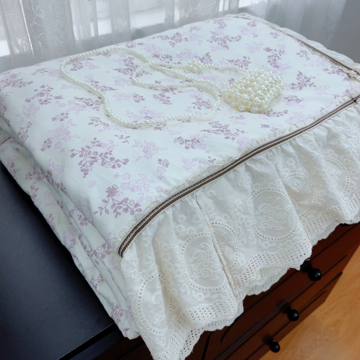 91家纺网 家纺一手货源 找家纺 暖居2025新款欧式浪漫多功能夏被 枝子紫色