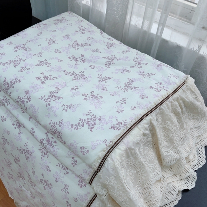 91家纺网 家纺一手货源 找家纺 暖居2025新款欧式浪漫多功能夏被 枝子紫色