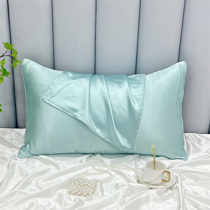 91家纺网 家纺一手货源 找家纺 凯森家纺 2025夏季冰丝枕套天丝丝绸枕芯套高仿真丝蚕丝枕头套单人枕巾48x74cm 麻绳水蓝