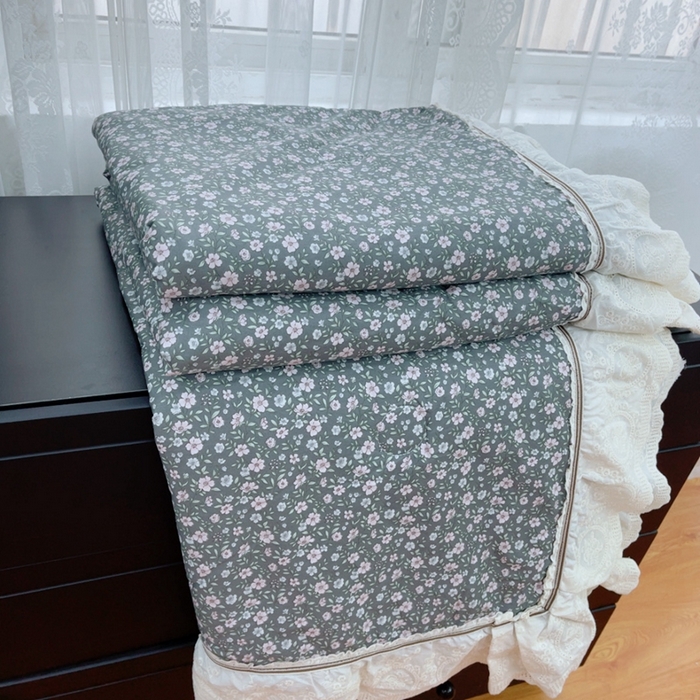 91家纺网 家纺一手货源 找家纺 暖居2025新款欧式浪漫多功能夏被 竺蓝