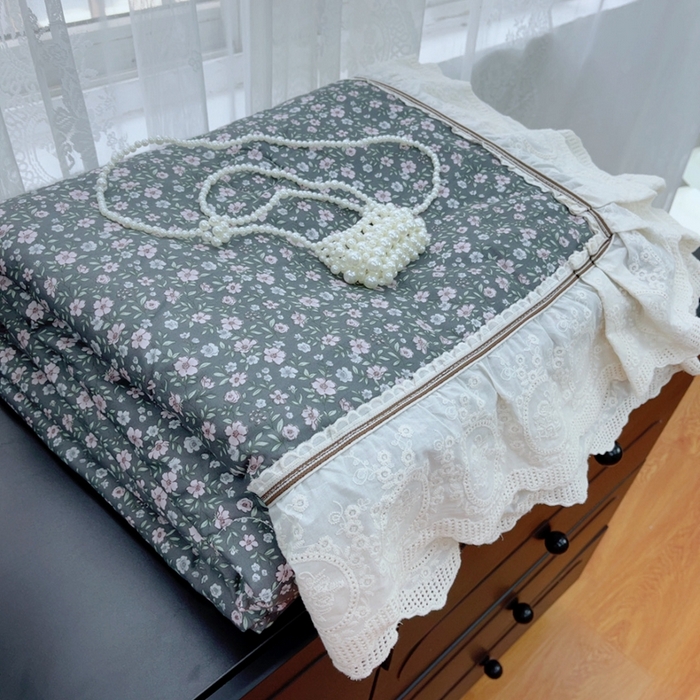 91家纺网 家纺一手货源 找家纺 暖居2025新款欧式浪漫多功能夏被 竺蓝