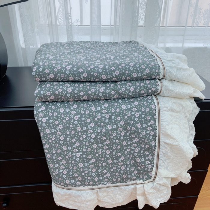 暖居2025新款欧式浪漫多功能夏被 竺蓝