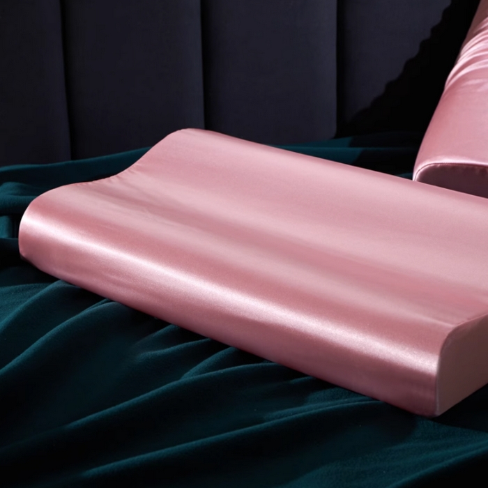 91家纺网 家纺一手货源 找家纺 凯森家纺 夏季双面冰丝乳胶枕套记忆枕枕芯套成人40x60儿童50x30cm 立体粉色