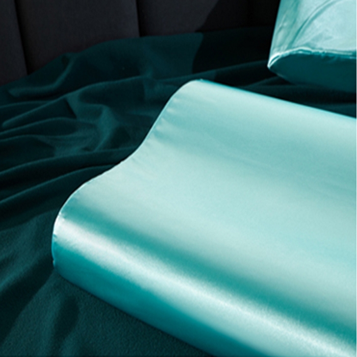 91家纺网 家纺一手货源 找家纺 凯森家纺 夏季双面冰丝乳胶枕套记忆枕枕芯套成人40x60儿童50x30cm 立体水蓝